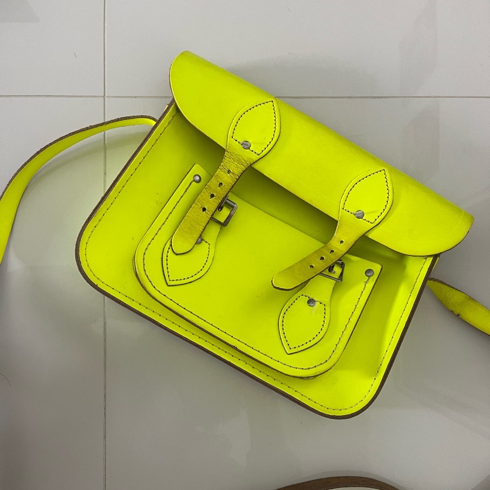 Neon Yellow Cambridge Satchel Mini Bag